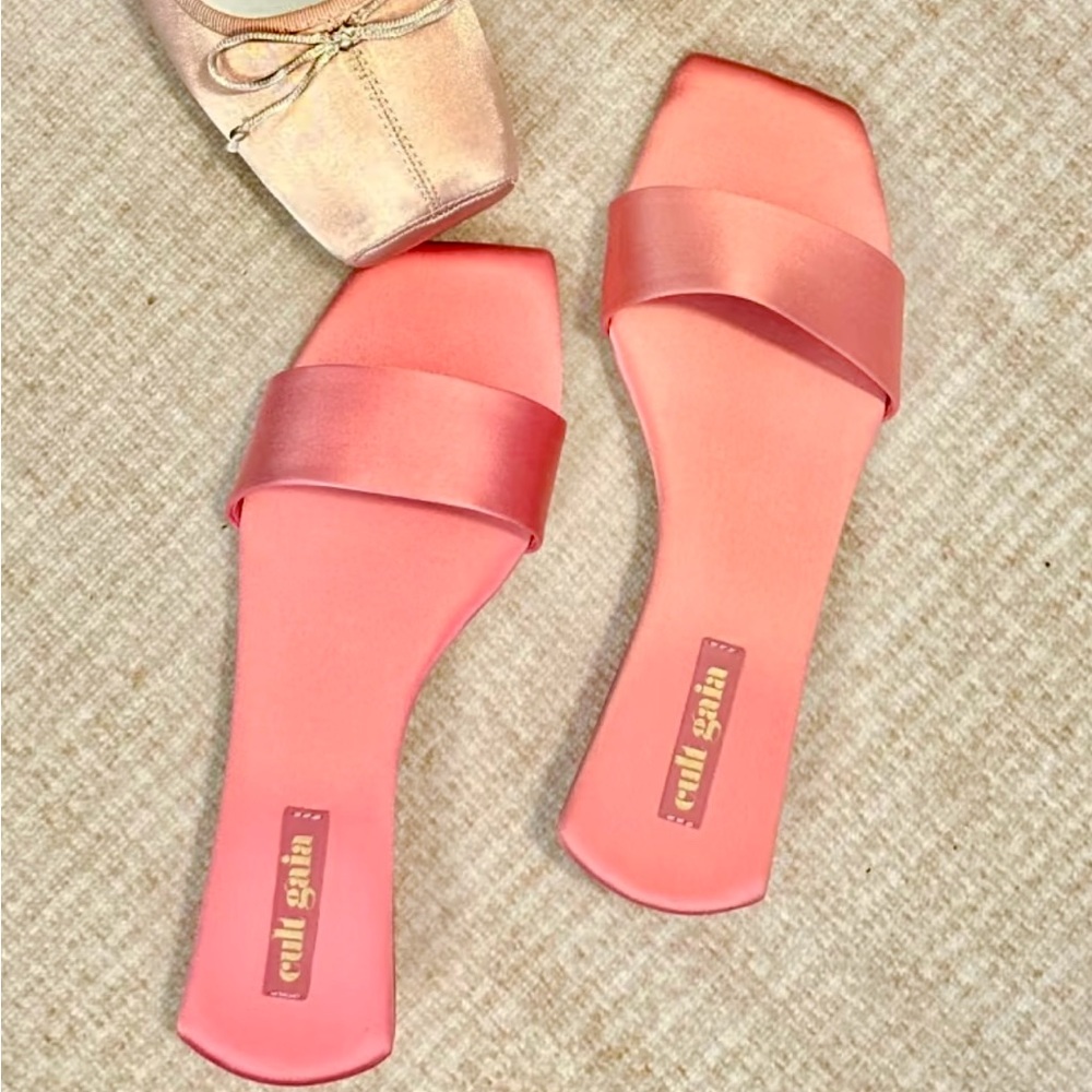 Cult Gaia Maya Sandals Satin Pink